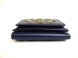 Photo5: Jimmy Choo Metal Stars Navy Blue Leather Trifold Wallet Compact Wallet #9891