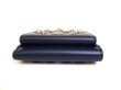 Photo6: Jimmy Choo Metal Stars Navy Blue Leather Trifold Wallet Compact Wallet #9891