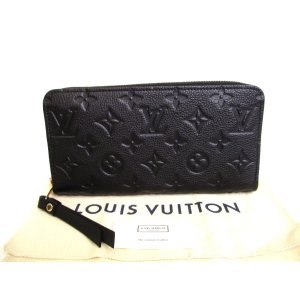 Photo: LOUIS VUITTON Monogram Empreinte Black Leather Zippy Wallet #9893