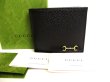 Photo1: GUCCI Horsebit Black Leather Bifold Wallet Compact Wallet #9895