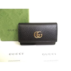 Photo: GUCCI GG Marmont Black Leather 6 Pics Key Cases #9896