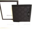 Photo: GUCCI GG Black Nylon and Leather Bifold Bifold Wallet Compact Wallet #9906