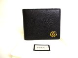 Photo: GUCCI GG Marmont Black Leather Bifold Bill Wallet Compact Wallet #9909
