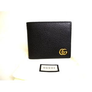 Photo: GUCCI GG Marmont Black Leather Bifold Bill Wallet Compact Wallet #9909