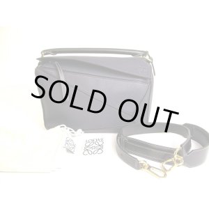 Photo: LOEWE Midnight Blue Soft Graind Calfskin Hand Bag Purse w/Strap Puzzle bag #9914