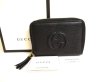 Photo1: GUCCI Soho Interlocking G Black Leather Coin Purse Compact Wallet #9919