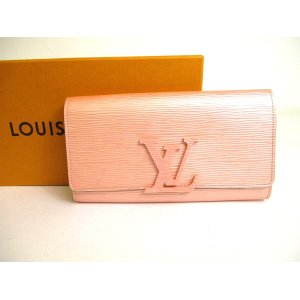 Photo: LOUIS VUITTON Epi Rose Pink Leather Flap Long Wallet Portefeuille Louise #9921