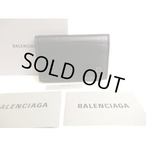 Photo: BALENCIAGA Black Leather Card Holder Accordeon Hold #9923