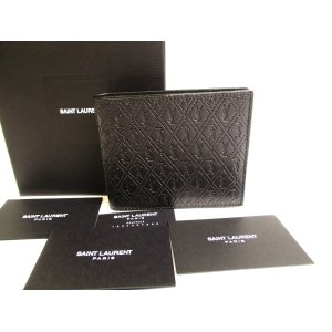 Photo: Saint Laurent Paris YSL Black Leather Bifold Bill Wallet Purse #9929