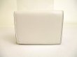 Photo2: FENDI White Leather Baguette Micro Trifold Wallet Compact Wallet #9932