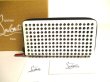 Photo1: Christian Louboutin Panettone White Leather Spikes Round Zip Wallet #9934