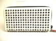 Photo2: Christian Louboutin Panettone White Leather Spikes Round Zip Wallet #9934