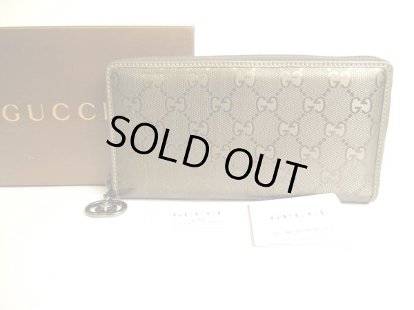 Photo1: GUCCI GG Imprimee Bronze Coating Canvas Zip Around Wallet Purse #9936