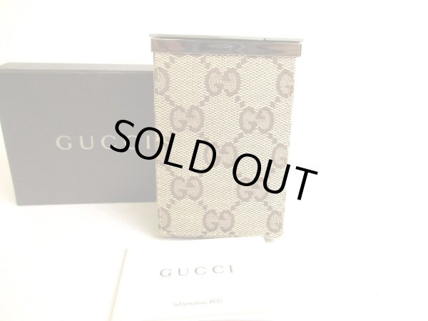 Photo1: GUCCI Brown GG Canvas Cigarette Case Pouch #9943