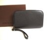 Photo1: LOUIS VUITTON Taiga Ardoise Leather Clutch Bag Document Case Baikal #9945