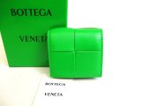 Photo: BOTTEGA VENETA Intrecciato Green Leather Cassette Folded Coin Purse #9950