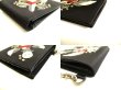 Photo7: PRADA Black Nylon Leather Skull Sword Motif Bifold Chain Wallet #9952