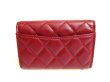 Photo2: CHANEL Matelasse CC Logo Bordeaux Leather Card Case #9956