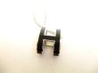 Photo2: HERMES Black Pop Ash H Palladium Plated Necklace Choker Pendant #9959