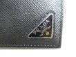 Photo10: PRADA Black Saffiano Leather Bifold Bill Wallet w/Bill Clip #9962