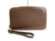 Photo1: LOUIS VUITTON Taiga Dark Brown Leather Clutch Bag Document Case Baikal #9963