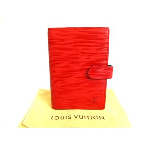 Photo: LOUIS VUITTON Epi Red Document Holders Small Ring Agenda Cover #9966