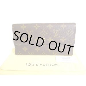 Photo: LOUIS VUITTON Monogram Brown Leather Flap Long Wallet International #9971