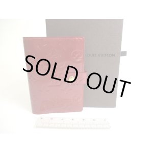 Photo: LOUIS VUITTON Vernis Wine Red Patent Leather Document Holders Small Ring Agenda Cover #9972