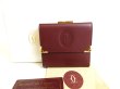 Photo1: Cartier Must de Cartier Bordeaux Leather Trifold Wallet #9980