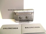 Photo: BALENCIAGA Silver Gray Leather Trifold LE CAGOLE Mini Wallet #9984