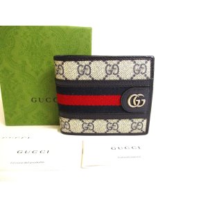 Photo: GUCCI Beige Leather Bifold Wallet Ophidia GG Bifold Wallet #9988