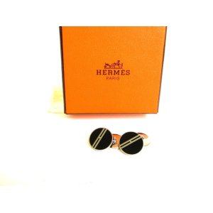 Photo: HERMES H Motif Palladium Plated Cufflinks Cuffs #9990