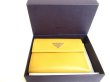 Photo12: PRADA Mustard Yellow Saffiano Leather Bifold Wallet Purse #9994