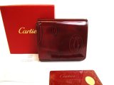 Photo: Cartier Happy Birthday Bordeaux Calf Leather Trifold Wallet Purse #a002