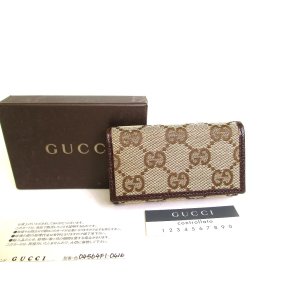 Photo: GUCCI GG Brown Canvas and Leather 6 Pics Key Cases #a006