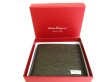 Photo12: Salvatore Ferragamo Dark brown and Navy blue Leather Bifold Wallet #a009