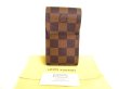 Photo1: LOUIS VUITTON Damier Brown Leather Cigarette Case Tabacco Case #a010