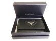 Photo12: PRADA Black VIT Daino Leather Trifold Wallet Compact Wallet #a012