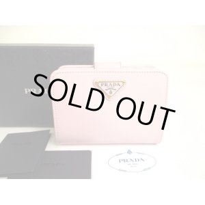 Photo: PRADA Saffiano Light Pink Leather Bifold Wallet Compact Wallet #a014