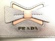 Photo10: PRADA Silver Saffiano Leather Ribbon Motif 4 Pics Key Cases #a015