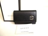 Photo: GUCCI Interlocking G Black Leather 6 Pics Key Cases #a016