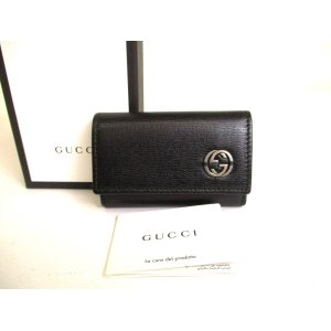 Photo: GUCCI Interlocking G Black Leather 6 Pics Key Cases #a016