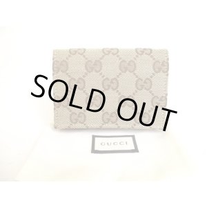 Photo: GUCCI Beige GG Canvas Business Card Credit Card Holder #a017