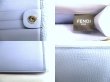 Photo10: FENDI Peekaboo Light Blue Leather Palladium Metal Tri-fold Wallet #a019