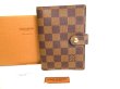 Photo1: LOUIS VUITTON Damier Leather Document Holder Small Ring Agenda Cover #a020