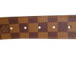 Photo3: LOUIS VUITTON Damier Brown Inventure Gold Buckle Belt Waist Size M #a024