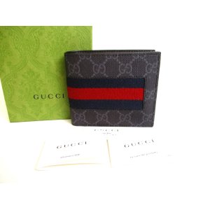 Photo: GUCCI GG Coating Canvas Leather Bifold Wallet Compact Wallet #a028