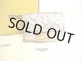 Photo: FENDI Champagne Gold Leather Baguette Micro Trifold Wallet Compact Wallet #a030