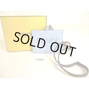 Photo: FENDI Roma Light Blue Leather Pequin Ribbon Strap Name Badge #a032