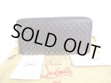 Photo: Christian Louboutin Panettone Black Leather Spikes Round Zip Wallet #a034